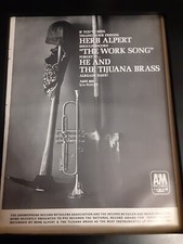 Herb Alpert The Work Song Rare Original Promo Poster Ad Framed!