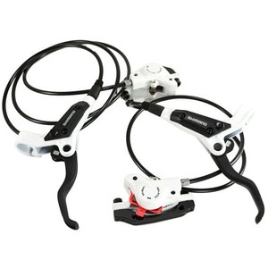 white shimano hydraulic brakes