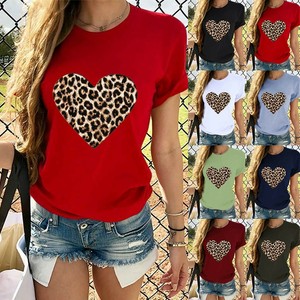 red shirt with leopard heart