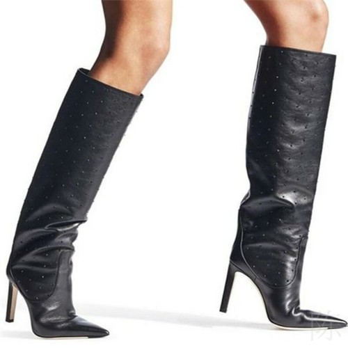 Women Shoes Pointed Toe High Heel Knee 
