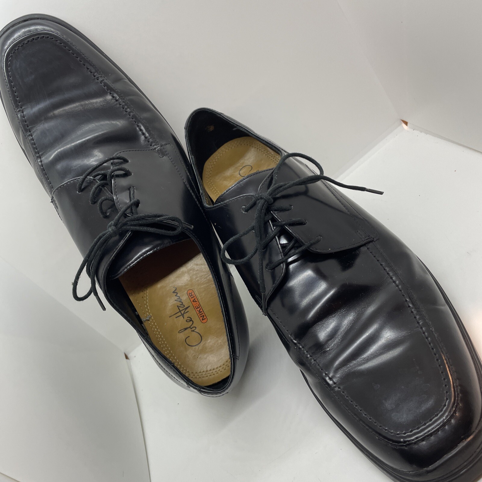 SAOLA Scarpe eleganti Cole Haan da uomo NikeAir Oxford nere in pelle verniciata taglia 13 M