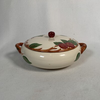 Vtg 60's Franciscan Apple Pattern Round Covered Casserole Vegetable Bowl 8 Inch
