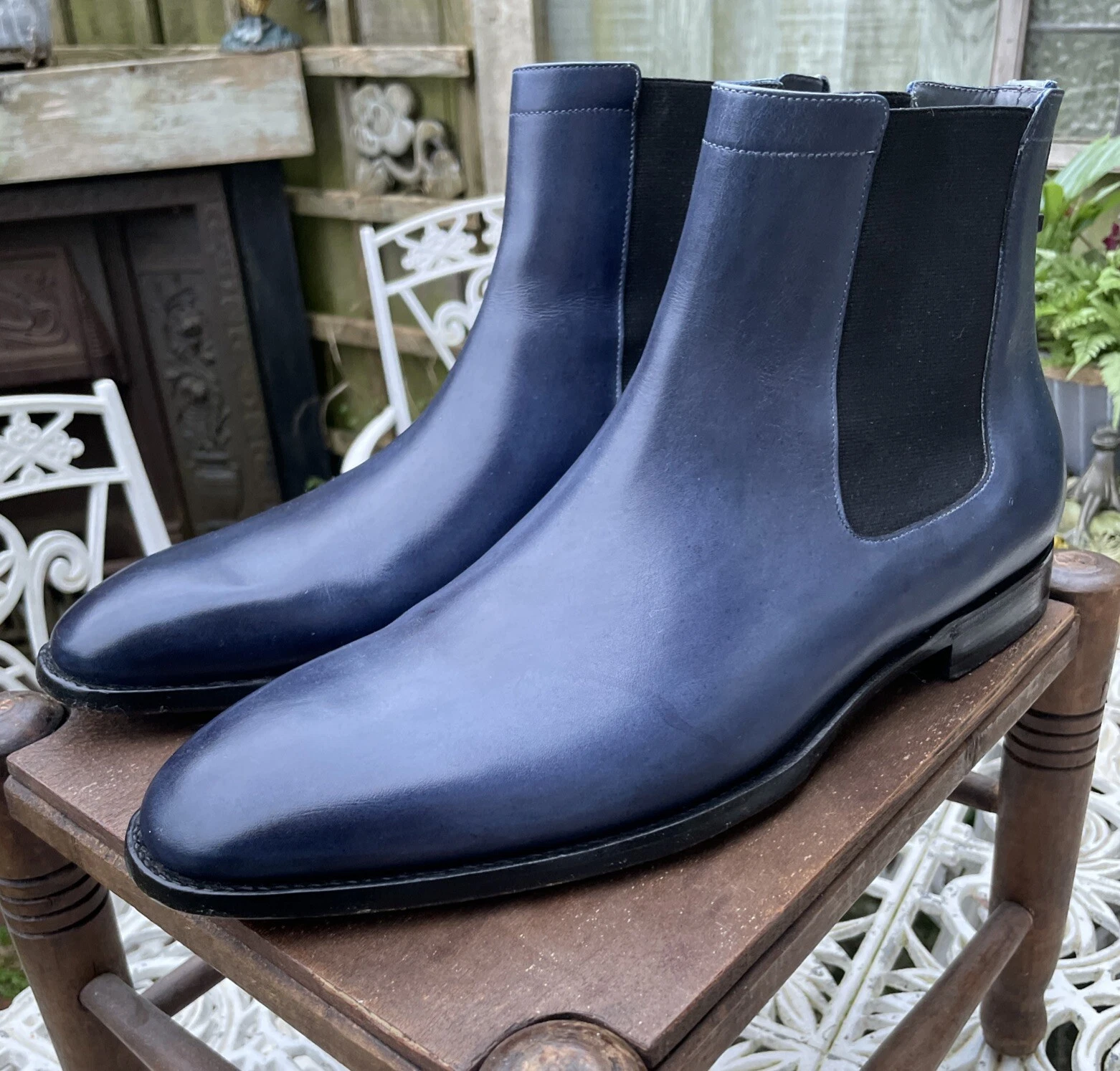 Berluti pour Dior Bottes Chelsea Cuir Bleu 43 Kris Van Assche