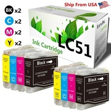 8PK LC51 Ink Cartridge for MFC-230C MFC-240C MFC-465CN MFC-440CN