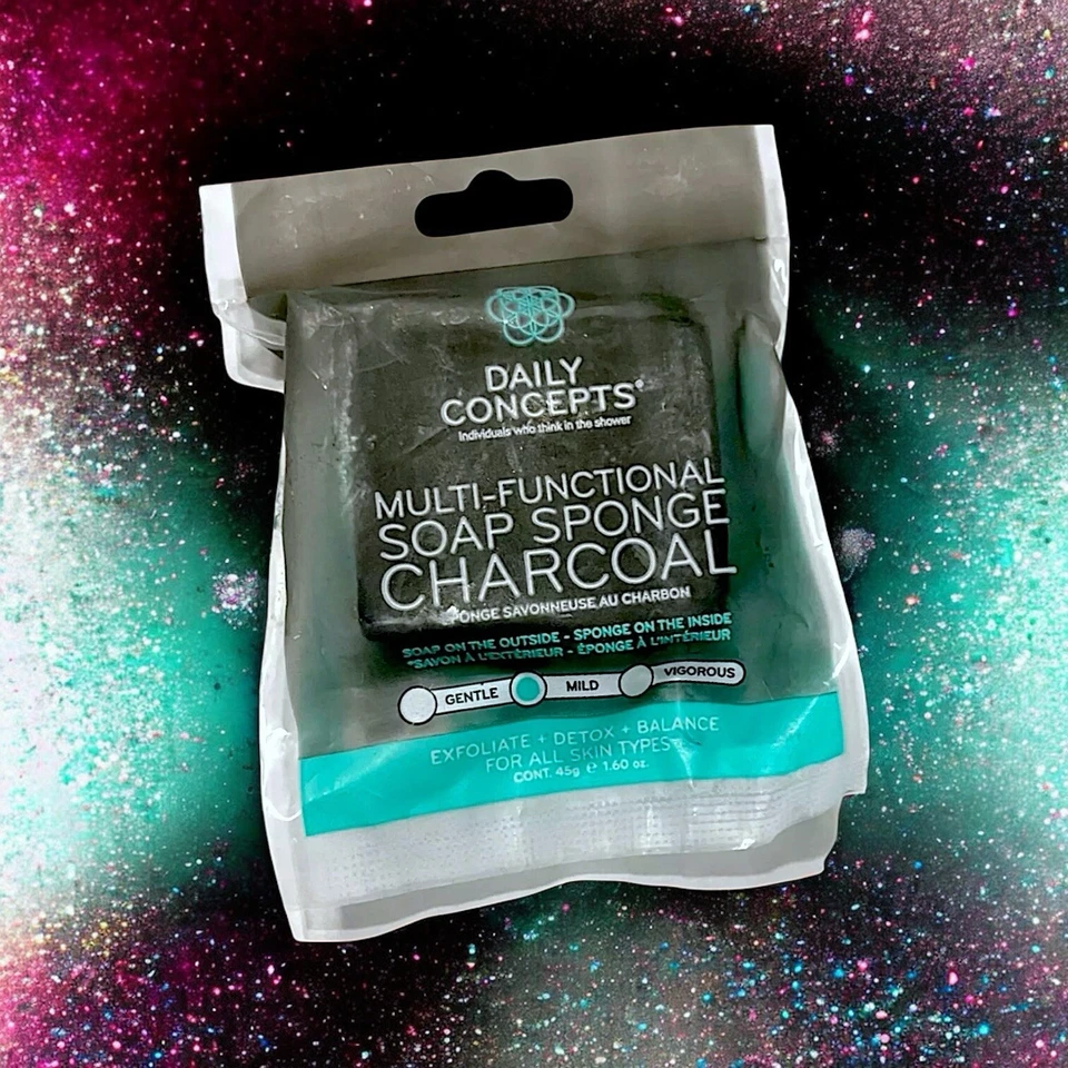 Daily Concepts CHARCOAL Multi-Functional Soap Sponge 1.6 oz New In Package - Image 4 of 4