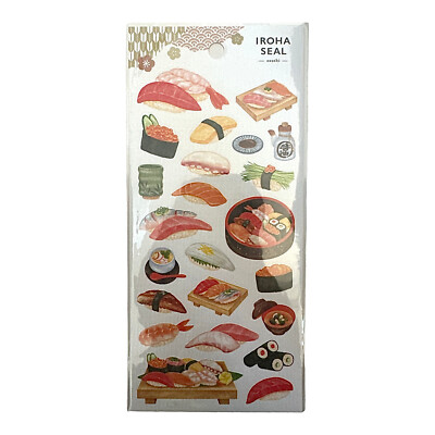IROHA SEAL -SUSHI お寿司- Stickers made in Japan Japanese kawaii anime food NWT