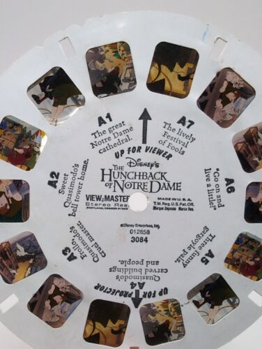 Viewmaster Visionneuse 3D Rouge Classique Vintage avec Bossu de Bobines Notre Dame - Photo 3 sur 11
