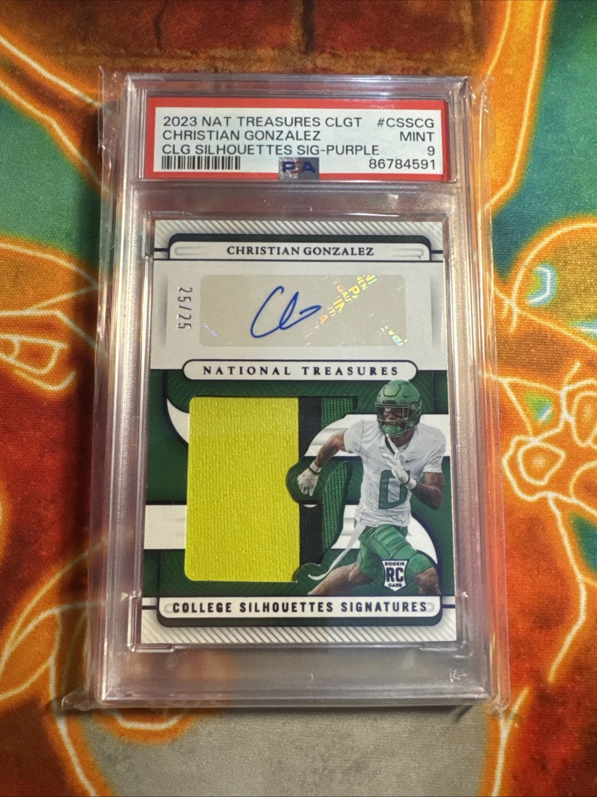 Christian Gonzalez Panini National Treasures Collegiate College Silhouettes Signatures #CSSCG Purple