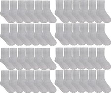 60 Units of Yacht  Smith Kids Boys Premium Cotton Crew Socks Gray Size 4-6 -