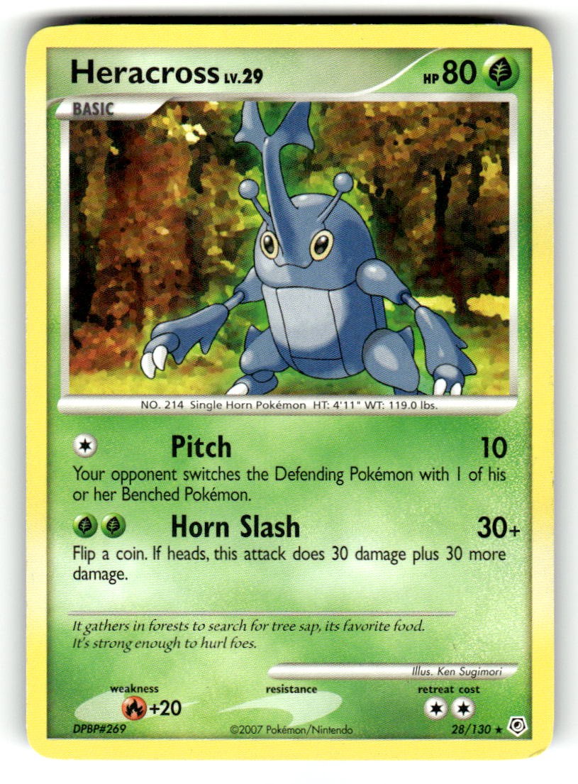 Heracross Pokemon Diamond and Pearl 28/130 NM