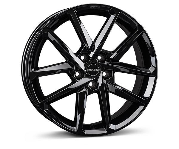 1X Borbet Design N Black Glossy 7.5Jx18 5X112 ET41-image