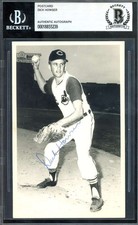 Dick Howser Beckett BAS Signed Photo Postcard Vintage Indians 60`s Autograph