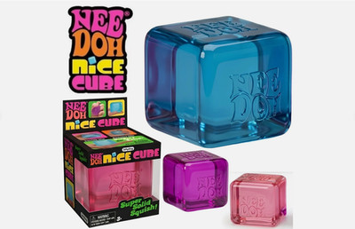 Schöner Würfel Nee Doh Stressball sensorisches Spielzeug Needohs zappeln Angst groovy blau