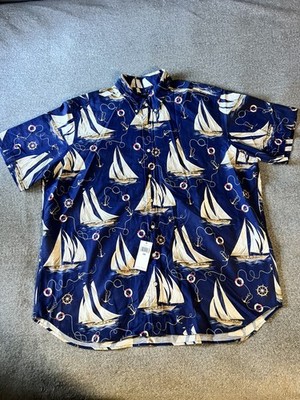 Polo Ralph Lauren 2XB Nautical Sailing Oxford Shirt Classic Fit Short Sleeve NWT