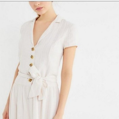chinese dress ladies Voyager Linen Wrap Dress in White