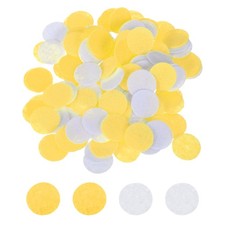 200Pcs 25mm 1" Round Felt Circles Non-Woven Felt Fabric Pads White/Yellow