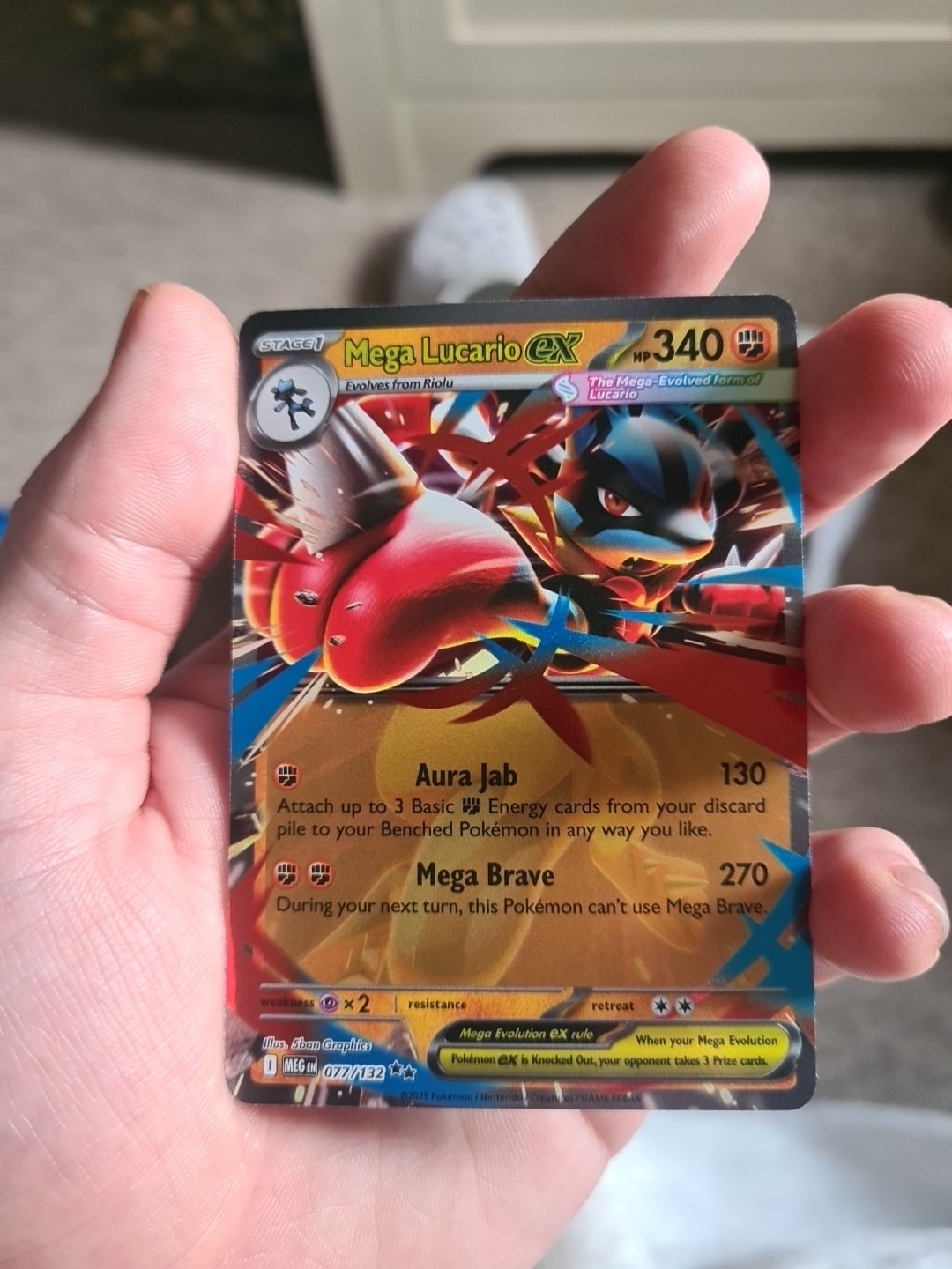 Mega Lucario Ex 077/132 Mega Evolution Pokemon NM