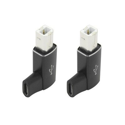 2 PCS 90 Degree USB C Female to USB B Male Adapter MIDI Converter Printer