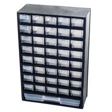 Stalwart Plastic Storage Drawers Organizer 41 Compartment Black Home Office