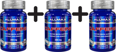 3 x AllMax Nutrition Caffeine, 200mg - 100 tablets (258,25 EUR/kg)