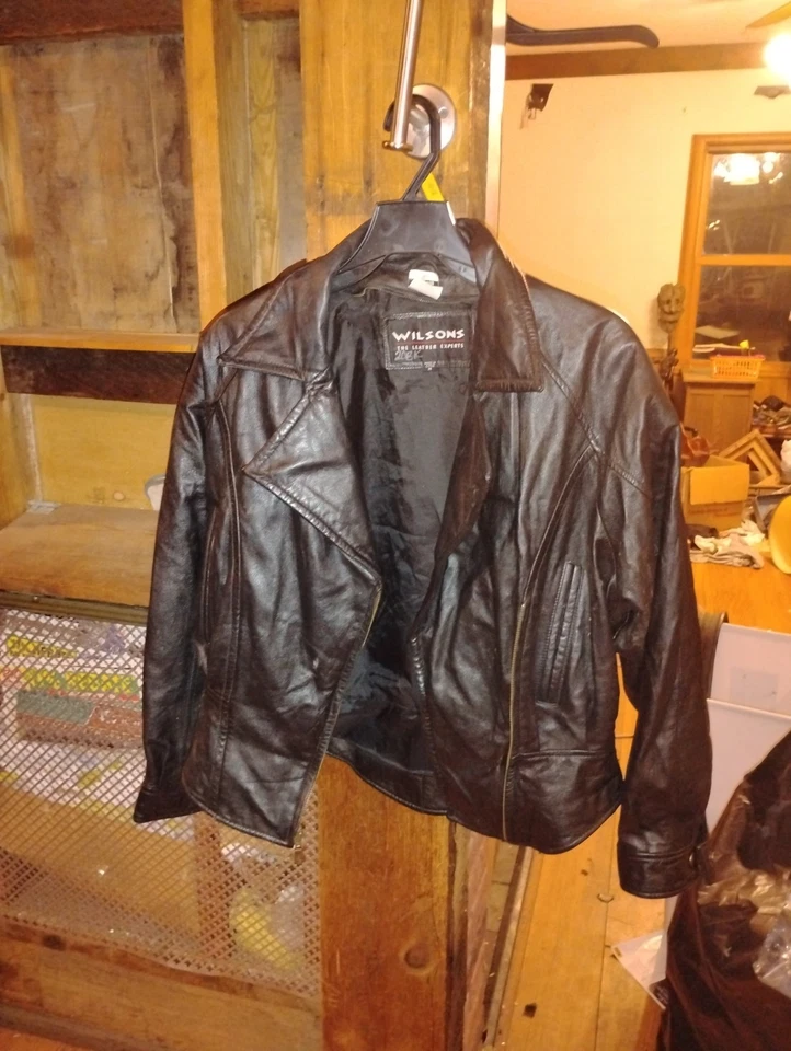 Кожаная куртка Wilsons для мальчиков M черная бомбардировочная изоляция на молнии детская - Изображение 2 из 2