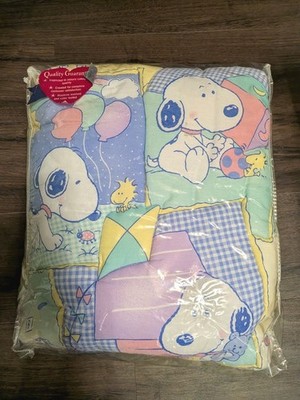 Vtg Baby Originals Baby Snoopy Lambs & Ivy Snoopy Baby Crib Quilt RARE Unopened 