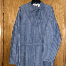 Vintage Mens Walls Master Made Railroad Stripe Coveralls Sz Lg Tall 42-44 EUC  