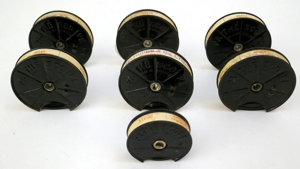 Collection of PATHESCOPE 9.5mm FILMS on PATHE REELS from 1930's - QE Launch 1938 - Image 3 of 4