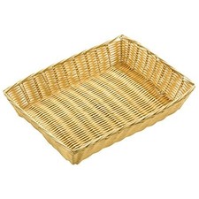 Zodiac Poly Rattan Rectangular Basket 20x30x6cm Storage Display Serving Basket