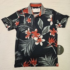 Puma Mattr Luau Polo Navy Floral Golf Shirt Men  s Size Large