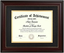 8.5xDiploma Frame Classic Mahogany Color Display 8.5x-inch with 1 A Black Mat