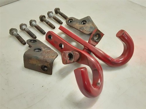 Jeep JK Wrangler OEM Rubicon Hardrock Rear Red Tow Hooks Pair 2013-2017 135700 - Foto 7 di 7