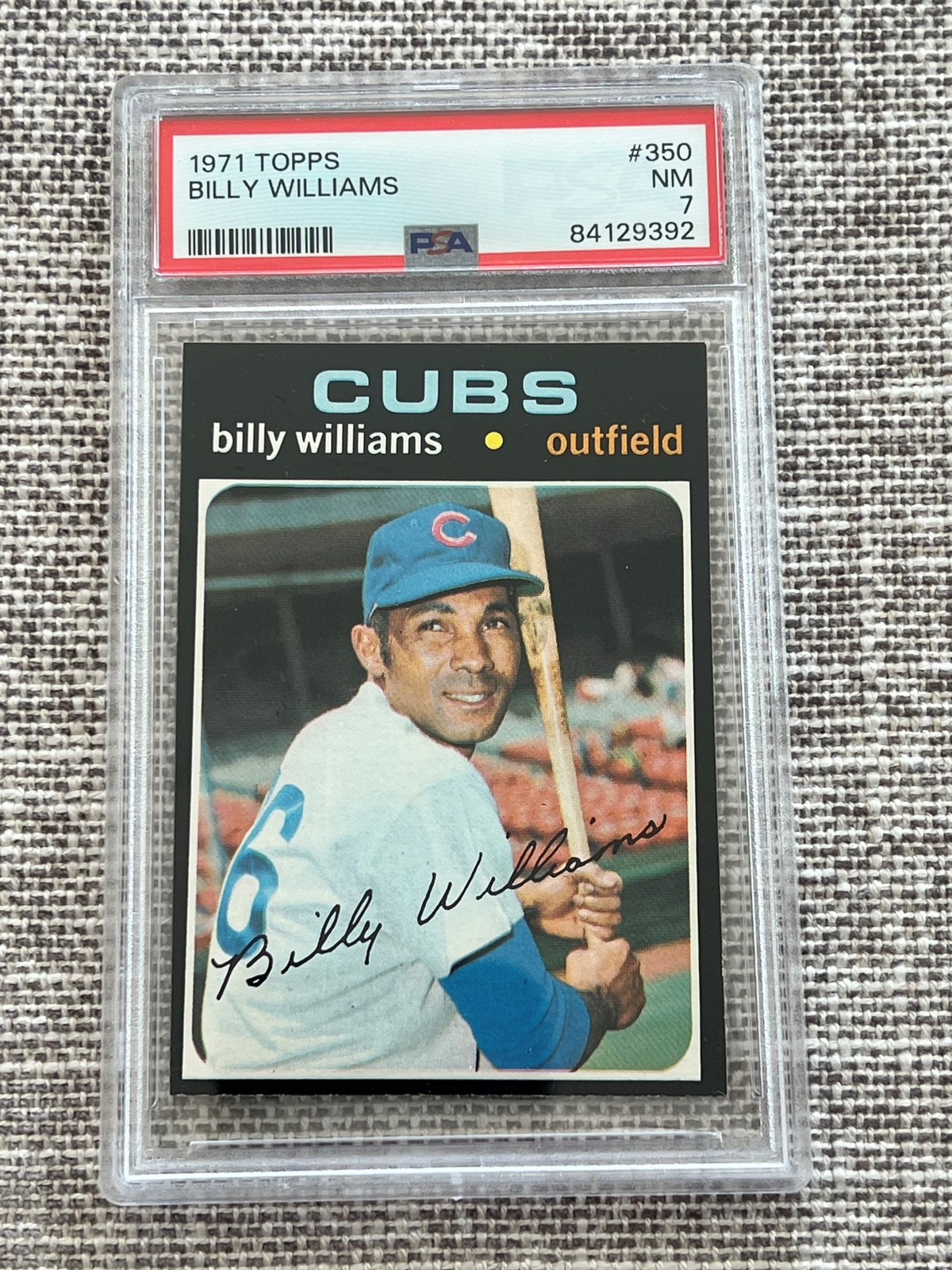 1971 Topps #350 Billy WILLIAMS Baseball Card PSA 7 NM - Very Sharp!