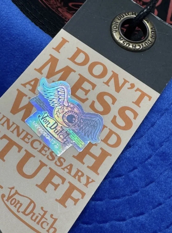 Sombrero de Camionero Von Dutch Snapback Azul Terciopelo Bordado Parche Logo Nuevo Envío Rápido Foto 3 de 4