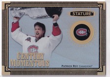 19/20 UD STATURE PATRICK ROY CENTURY MOMENTOUS INSERT #15
