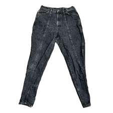 Lee Acid Wash Black Mom Jeans w/Panel Seams - Size 11 26x26.5 80s