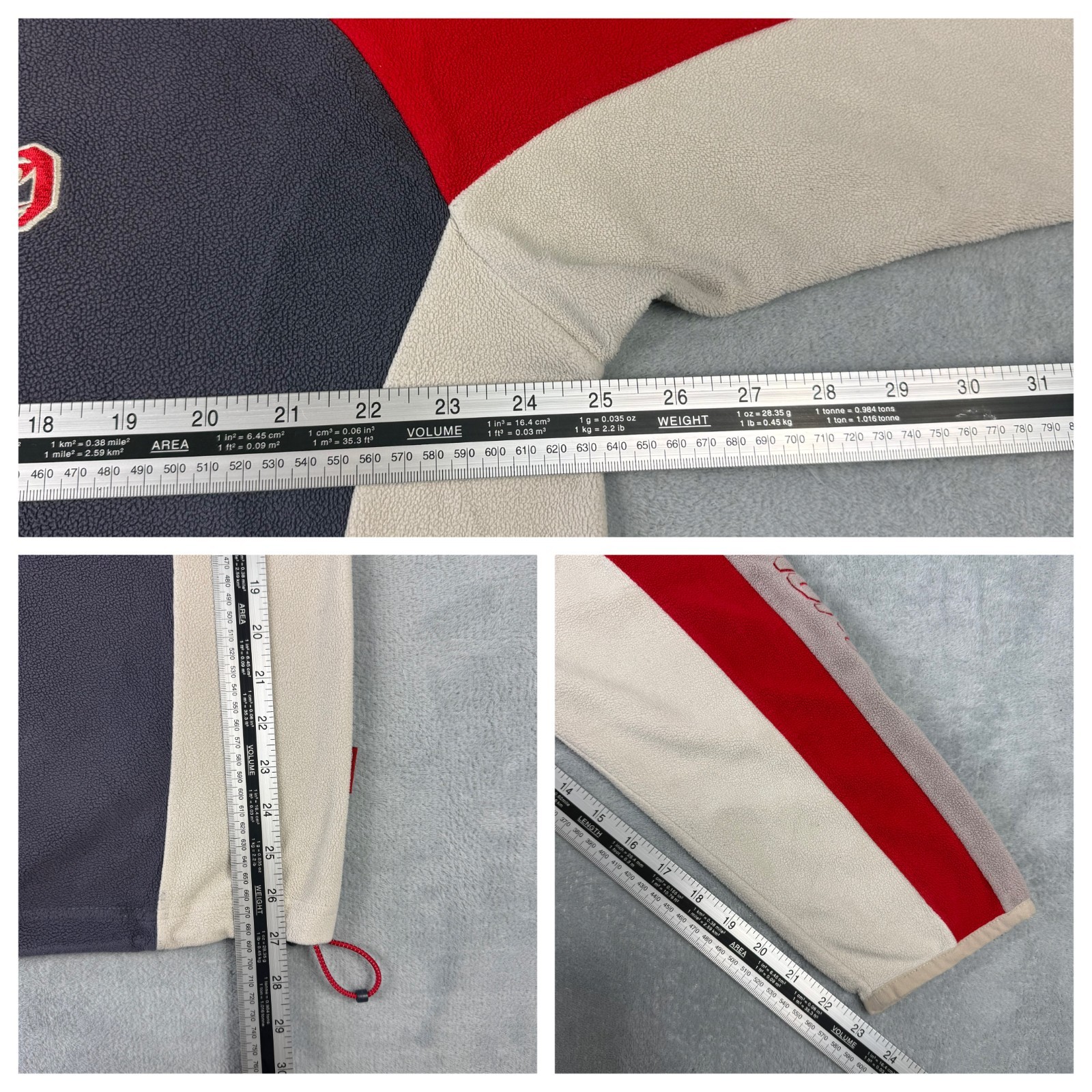 VTG O'Neill 2000's Launch Grey/Cream Fleece Oversized XL Quarter Zip Sweatshirt image 7