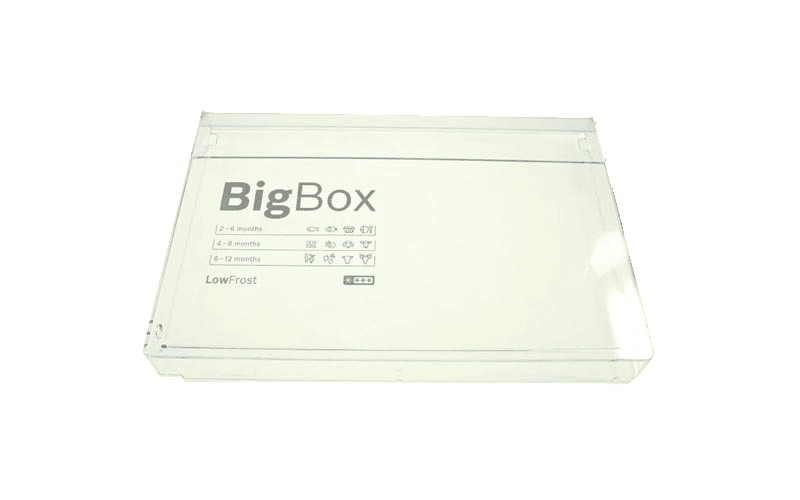 Façade tiroir congélateur supérieur Bosch 00743234 en plastique transparent renforcé