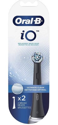 Oral-B iO Ultimate Clean Replacement Brush Heads (2 Pack) Black - New + Sealed!