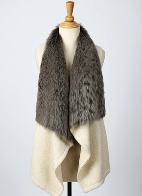 DROMe Leather Wool Made In Italy Winter Fall Women s Medium Super Soft Vest 