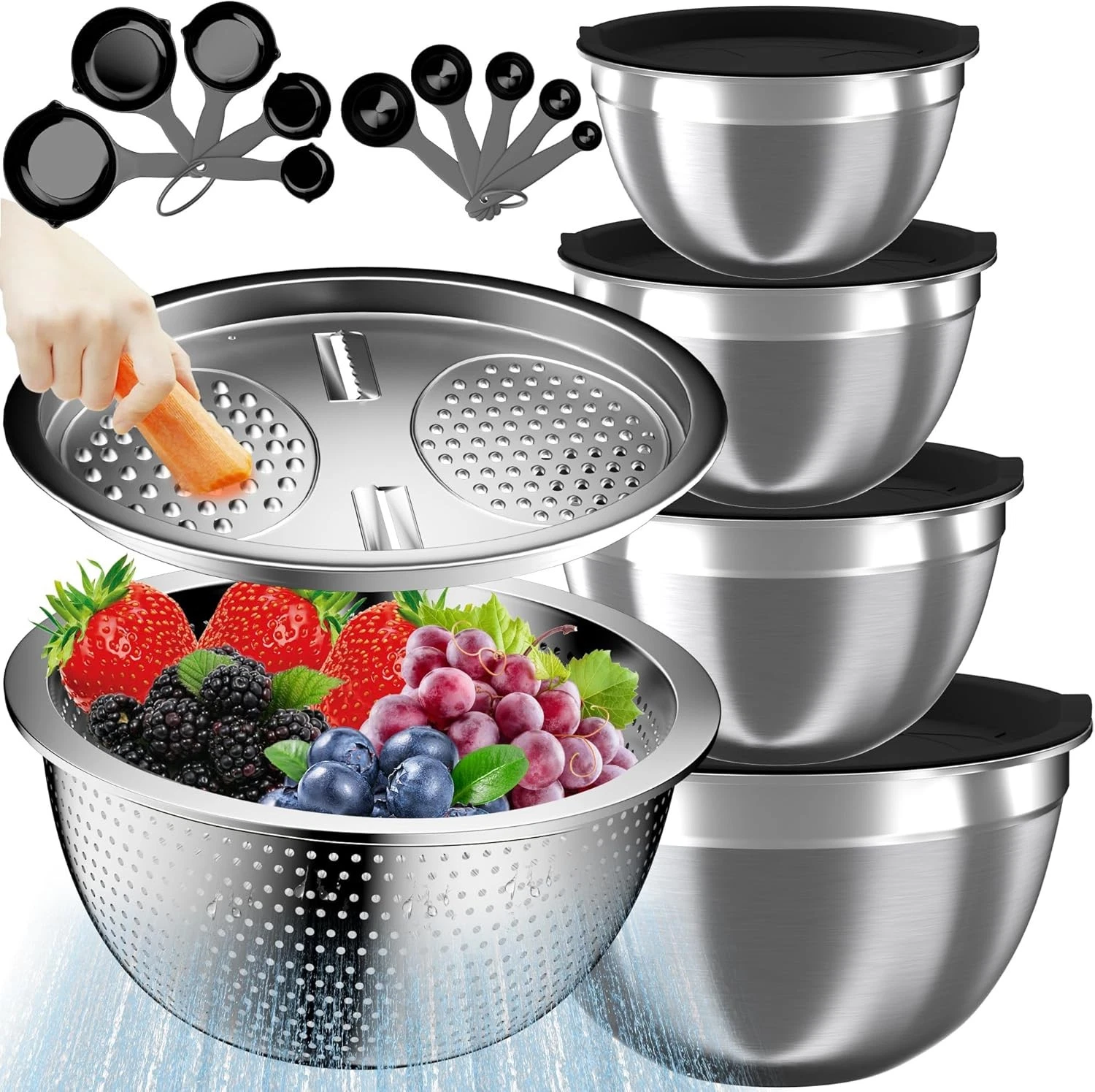 Mixing Bowls with Lids Set, 16PCS Stainless Steel Mixing Bowls