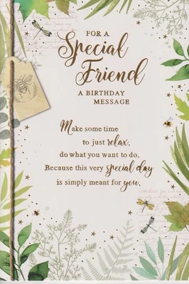SIMON ELVIN SPECIAL FRIEND MALE BIRTHDAY GREETING CARD 7"X5" TRADITIONAL