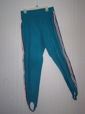 Vintage 80's teal STIRUP sweatpants SIDE STRIPES S M new wave DB Sport athlete
