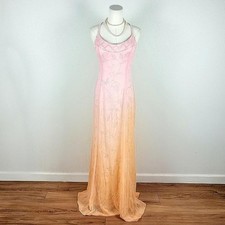 Y2K Sunset Ombre Beaded Fairy Prom Dress