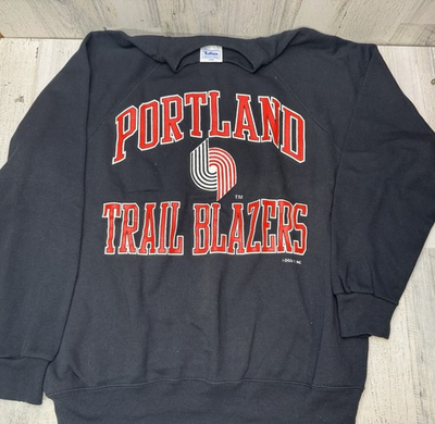 #ad Vtg Portland Trail Blazers Sweatshirt NBA Mens Lg Basketball Tultex Crewneck $89.99