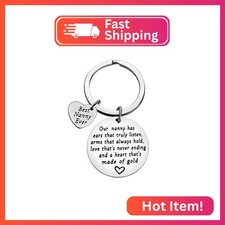 Ciyumu Grandma Mother's Day Gift Nanny Keychain Best Nanny Ever Jewelry Silver H