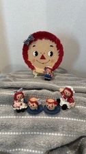 Raggedy Ann  Andy 1994 Popular Imports Miniature Resin Vtg Tea Set USA