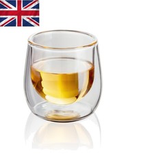 Luxury Double Walled Espresso Cups - 75ml Handcrafted Glass Set for Entertaining