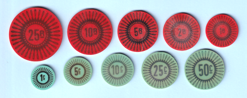 Cocos Keeling Islands. 1968 - 10 pce Set. 1, 5, 10, 25, 50c. 1, 2, 10, 25 Rupees - Picture 2 of 4