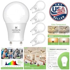 GU24 LED Light Bulb 4000K Natural Daylight, 9W Energy-Saving 900 Lumens 4 Pack